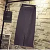 Falda de Punto para Mujer, Nuevo Estilo Otoño/Invierno 2026, Cintura Alta, Longitud Media, Abertura, Ceñida, Estilo Trendy Ins