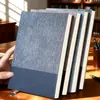 Caja de Regalo A5 Cuaderno de Negocios Hecho a Medida Oficina Cuaderno Grueso con Tapa de Cuero Libro de Registro de Reuniones Cuaderno Rayado Transfronterizo
