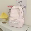 Mochila Estilo Japonês Ins para Meninas do Ensino Fundamental, Mochila Casual Leve de Viagem com Acabamento em Renda de Alto Valor
