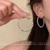 Nuevo Retención Aguja de Plata 925 Oro plata Delgado Ligero Círculo Grande Aro de Oreja Pendientes Elegantes para Mujer Combinan con Todo