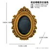 Ímã de Geladeira Moldura de Foto Oval Estilo Europeu Criativo DIY Tridimensional Oco Ímã Renda Retrô Moldura de Foto de Mesa