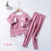Novo conjunto de roupa íntima térmica infantil sem costura de Veludo superfície AB escovado dos dois lados roupas de outono calça comprida meninas inverno meninos