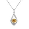Colar Gota D'água de Moissanita Colorida Prata de Lei 925 Corrente de Clavícula Levemente Luxuosa Colar de Pedra Preciosa Transfronteiriço de Alta Qualidade em Estoque