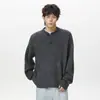 NASA SOBRE Suéter con Botones de Cuello Henry para Hombre, Estilo Old Money Otoño e Invierno Suéter Casual de Lana de Oveja, Tejido Cálido