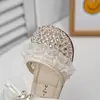 Sandálias de meia com babados para meninas 2026 novo estilo de verão sapatinhos de princesa com laço de strass sapatos de tela single