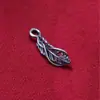 Accesorios de Plata de Ley S925 Colgante de Joyería de Pluma Colgante Pequeño Accesorios para Manualidades Pulsera Hecha a Mano Collar de Cuentas de Cristal Materiales