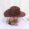 Chapéu de sol masculino para primavera, verão e outono, aba larga, chapéu de cowboy ocidental, chapéu de equitação, chapéu de sol feminino para férias na praia
