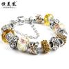 Pulsera de Cuentas de Cristal de Agujero Grande de Venta Caliente de Nuevo Producto Transfronterizo Venta al Por Mayor DIY Ensamblada a Mano Cuentas de Vidrio Coloridas Adornos de Mano con Cuentas