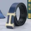 Cinturón Casual Nuevo de Cuero Liso Transfronterizo para Hombre, Cinturón de Piel de Vaca de Alta Gama con Hebilla en H y Letras, Estilo Versátil y de Moda para Hombre