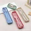 Vajilla de Paja de Trigo Traje Conveniente Cuchillo, Tenedor y Cuchara Juego de Tres Piezas Tenedor de Plástico Cuchara Palillos Simple Regalo Comercial