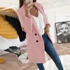 2026 Nuevo Estilo Europeo y Americano Amazon Wish Color Sólido Solapa Longitud Media Botones Abrigo de Lana para Mujeres Elegantes que Van al Trabajo