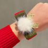 Navidad círculo pop pequeño regalo decoración mayoreo pulsera de asta de felpa regalo navideño niños círculo de aplausos mujeres