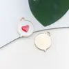 1 Pingente Branco com Gotejamento de Óleo, Pingente Pequeno para Pulseira e Colar, Acessório de Chaveiro DIY Feito à Mão Atacado