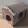Nido de Gato Cálido de Fieltro de Invierno, Nido Resistente al Desgaste para Garras de Gato, Nido para Mascotas Semi-Cerrado Multifuncional Tridimensional Universal para Todas las Estaciones, Transfronterizo