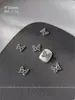 1000 Piezas de Decoraciones de Moños para Uñas de Aleación Mixta, Moños de Cinta Huecos, Pedrería Plateada para Uñas, Al por Mayor