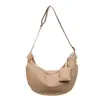 Bolsa de Dumpling Listrada de Moda de Nicho Estilo Coreano para Mulheres, Grande Capacidade, Bolsa Casual para o Dia a Dia, Bolsa de Ombro Transversal para Estudantes