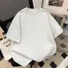 Nueva Camiseta de Manga Corta de Algodón de 270g para Hombre Verano 2026 Empalme Holgada Talla Grande Estilo Coreano Juvenil Camiseta de Moda