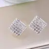 Moda Nuevos Pendientes Cuadrados de Diamante para Mujer Estilo Coreano Simples Exquisitos Pequeños Pendientes Populares Elegantes Pendientes Accesorios