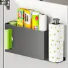 Caja de Almacenamiento para Puerta de Gabinete de Cocina, Montaje en Pared, Sin Taladro, Portarrollos de Plástico Film y Papel de Cocina para Interior de Gabinete, Estante de Almacenamiento Varios al por Mayor