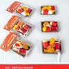Gomas de Borrar Empaquetadas de Dibujos Animados que Imitan Juguetes de Comida 3D Como Papas Fritas, Pollo Frito, Hamburguesas, Refresco y Frutas, Borran Limpiamente