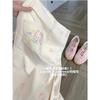 Pantalones de pierna recta 2025 Verano Estilo coreano Bordado de gatito Sueltos de cintura alta Versátiles Adelgazantes Jeans de pierna ancha para mujer