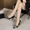 Elegantes y Versátiles Zapatos de Tacón Alto Negros Puntiagudos Peludos para Mujer Stiletto Sexys Nuevo Otoño e Invierno Zapatos Profesionales de Temperamento