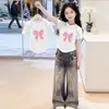 Camiseta de Manga Corta para Niña Verano 2026 Nuevo Estilo Top Holgado de Moda para Niñas Mayores Delgado de Media Manga