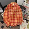 Camisa a Cuadros de Manga Larga Vintage para Hombre Versátil Chaqueta Cardigan Casual Tendencia Estilo Pareja Camisa Top Moda Casual