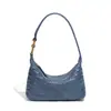 Bol Nuevo Tejido a Mano para Mujer de Principios de Otoño, Bolso para Lonchera de Cuero Suave, Bolso Hobo para Debajo del Brazo, Bolso Dumpling, Bolso Tofu Versátil de Lujo Ligero