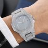 Hiphop Super Legal Hip Hop Relógio de Diamante Rap Masculino Quartzo Pulseira Calendário Gypsophila Pulseira de Aço Relógio Totalmente de Diamante Atacado