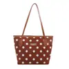Bolsa Polka Dot da Moda Feminina Outono 2026 Nova Bolsa Tote de Ombro Grande Capacidade para o Trabalho Bolsa de Mão Casual Color Block