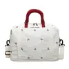 Bolsa de viagem transfronteiriça de alta qualidade, elegante, com laço, de grande capacidade, mala de bagagem, bolsa de ombro, bolsa tote acolchoada, bolsa de academia e bolsa de mão