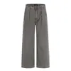 Pantalones de Trabajo Vintage Estilo Americano para Hombre, Pantalones Casuales de Pierna Recta Estilo Urbano, Pantalones Largos Anchos Versátiles de Color Sólido Sueltos
