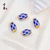 Tendencia Nacional Cuentas Barril Forma de Diamante Cloisonné Esmalte Goteo de Aceite Cuentas Espaciadoras Accesorios para Pulsera Collar Hecho a Mano DIY Cuentas Sueltas