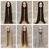 Peluca para muñeca BJD 3 puntos 4 puntos fibra química seda de alta temperatura cabello largo lacio sin flequillo cabello en blanco fabricantes mayoreo