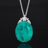 2024 Nuevo Collar Colgante Huevo Grande Esmeralda Simulada Retro Piedra Principal 25*30 Joyería Zhuang Shengsheng