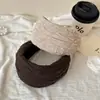 Diadema de moda estilo coreano de alta gama, color liso, ala ancha, tela plisada, material engrosado, diadema ensanchada, nuevo accesorio para el cabello