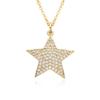 Hiphop moda tendência clássico venda quente joias hip hop requintado mini diamante completo cinco pontas estrela pingente colar