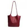 Bolsa de Tote Tejida de Alta Gama para Mujer, Gran Capacidad, Para el Trabajo, Bolso de Hombro Único, Nuevo Estilo 2026, Bolso de Mano Casual Moderno Simple