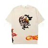 2026 Nueva Camiseta Casual Holgada de Manga Corta con Estampado de Calavera Retro de Moda Americana para Hombres y Mujeres Algodón Puro