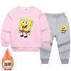 Conjunto de Suéter Forrado de Polar para Niños y Niñas Otoño e Invierno 2023 Algodón para Niños Top Holgado Pantalones Conjunto Casual de Dos Piezas