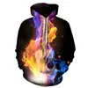 Sudadera con Estampado Digital 3D de Guitarra Musical con Llama, Producto Nuevo Europeo y Americano Transfronterizo para Hombre