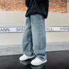 Jeans para Niños Primavera y Otoño 2025 Nuevo Estilo Pantalones Largos para Niños Grandes Pantalones Rectos Pantalones Holgados de Pierna Ancha Versión de Exportación