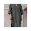 2025 Vestido Holgado de Color Sólido Transfronterizo Europeo y Americano Temu Amazon Talla Grande Botón Falda de Color Sólido Mujer Venta al por Mayor