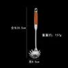 Espátula de Aço Inoxidável 304 Espátula para Saltear Cabo de Madeira de Pera Pá para Saltear Doméstica Concha para Sopa Espátula para Fritar Colher Escumadeira Conjunto de Utensílios de Cozinha