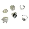 Joyería Yongge Anillo Minimalista Hueco Personalizado de Gama Alta Transfronterizo Conjunto de Anillos de Malla Abierta de Aleación Incrustados con Diamantes