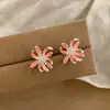 Pendientes de Flor con Goteo de Aceite Estilo Retro Francés Fresco y Dulce para Mujer, Lujo Ligero, Versátiles, Diseño Exquisito, Joyería de Oreja Personalizada