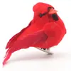 Amazon muy bonito pájaro petirrojo de plumas artificiales decoración para árbol de Navidad manualidades accesorios para fotografía un pelo