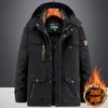 Jaqueta acolchoada de algodão com forro de fleece masculina de inverno solta de comprimento médio jaqueta acolchoada de algodão para meia-idade e idosos jaqueta acolchoada de algodão resistente ao frio quente jaqueta jaqueta sob medida