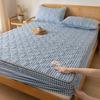 Lençol de baixo ajustado de fibra de soja, Classe a Algodão lavado Matelassado Capa Protetora Antissujeira para Colchão, Capa de Cama Universal All-Season All-Inclusive para Uso Doméstico